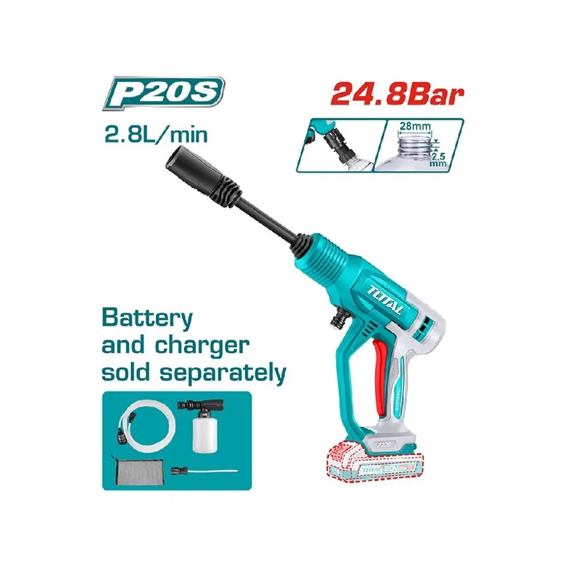 IDROPULITRICE 20V 24BAR 2.8 LT SENZA BATTERIA TOTAL