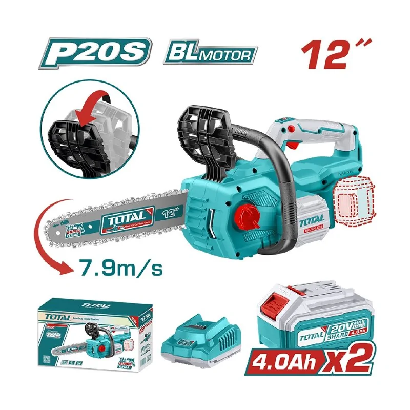 MOTOSEGA BRUSHLESS 20V CM 30 CON 2 BATTERIE 4AH TOTAL