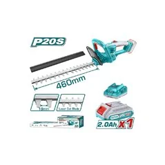 TAGLIASIEPI 20V CM 46 CON BATTERIA 2AH E ACCESSORI TOTAL
