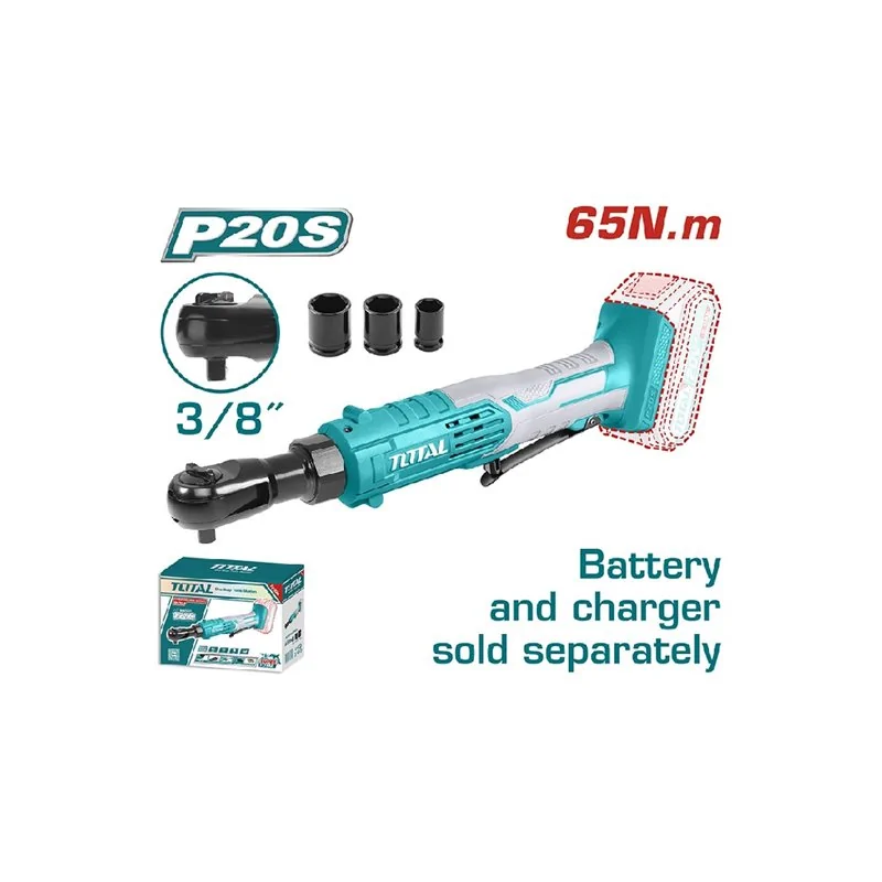 CRICCHETTO 20V 3/8 CON 3 ACCESSORI SENZA BATTERIA TOTAL