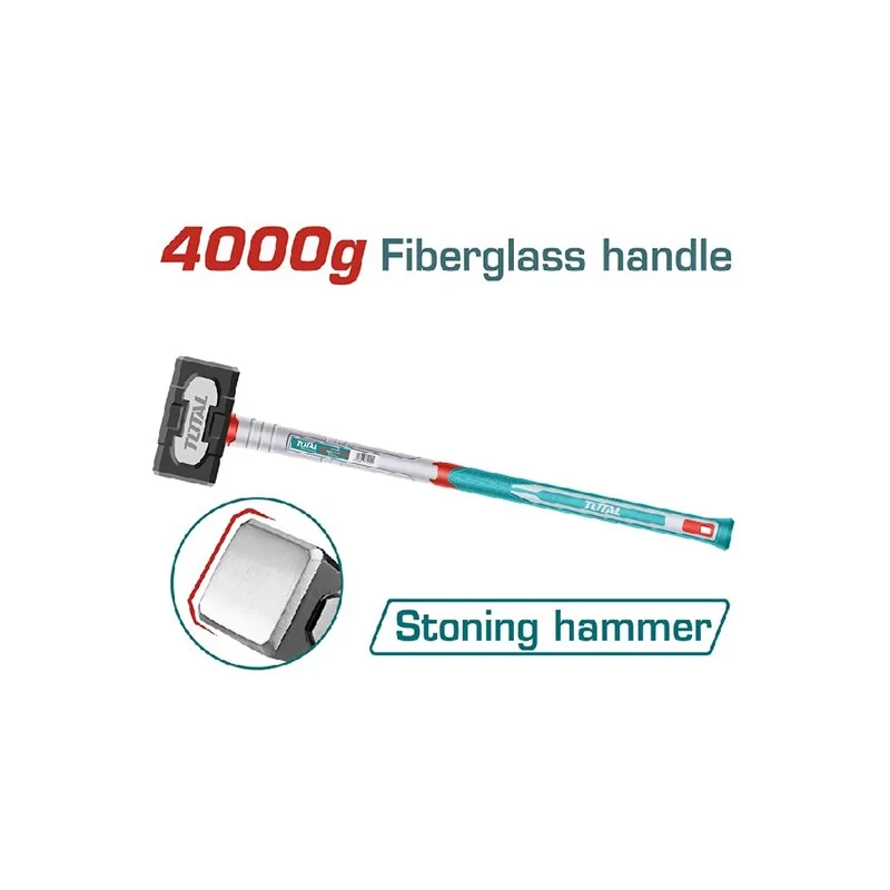 MAZZA TESTA QUADRA ACCIAIO 4 KG MANICO FIBRA TOTAL