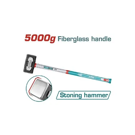 MAZZA TESTA QUADRA ACCIAIO 5 KG MANICO FIBRA TOTAL