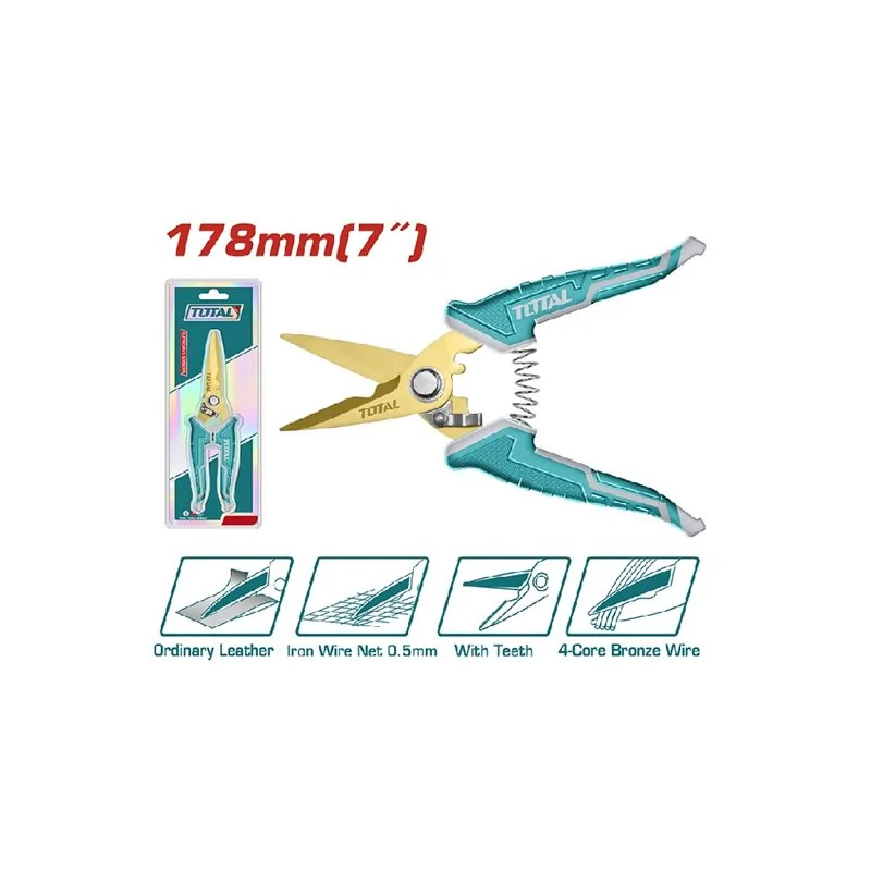 FORBICI PER ELETTRICISTA A MOLLA 7" MM 178 TOTAL