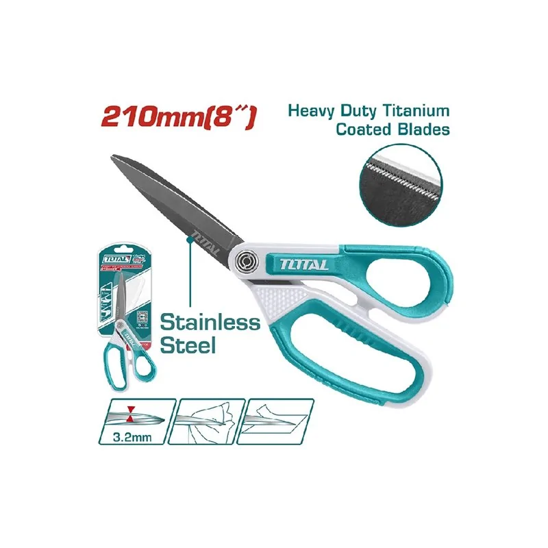 FORBICI LUNGHE CON IMPUGNATURA IN GOMMA MM 210 TOTAL