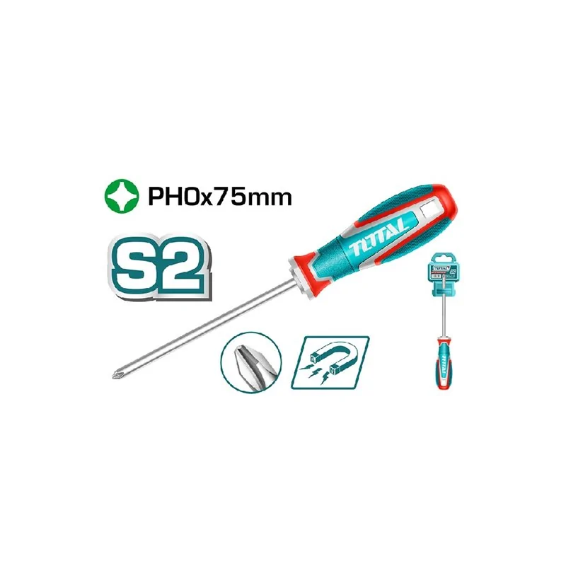 CACCIAVITE MAGNETICO CROCE PH0X75MM TOTAL
