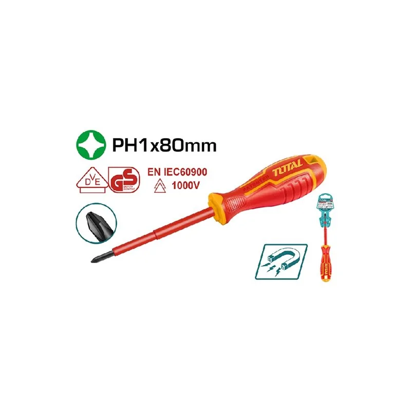 CACCIAVITE MAGNETICO ISOLATO PH1 80 MM TOTAL