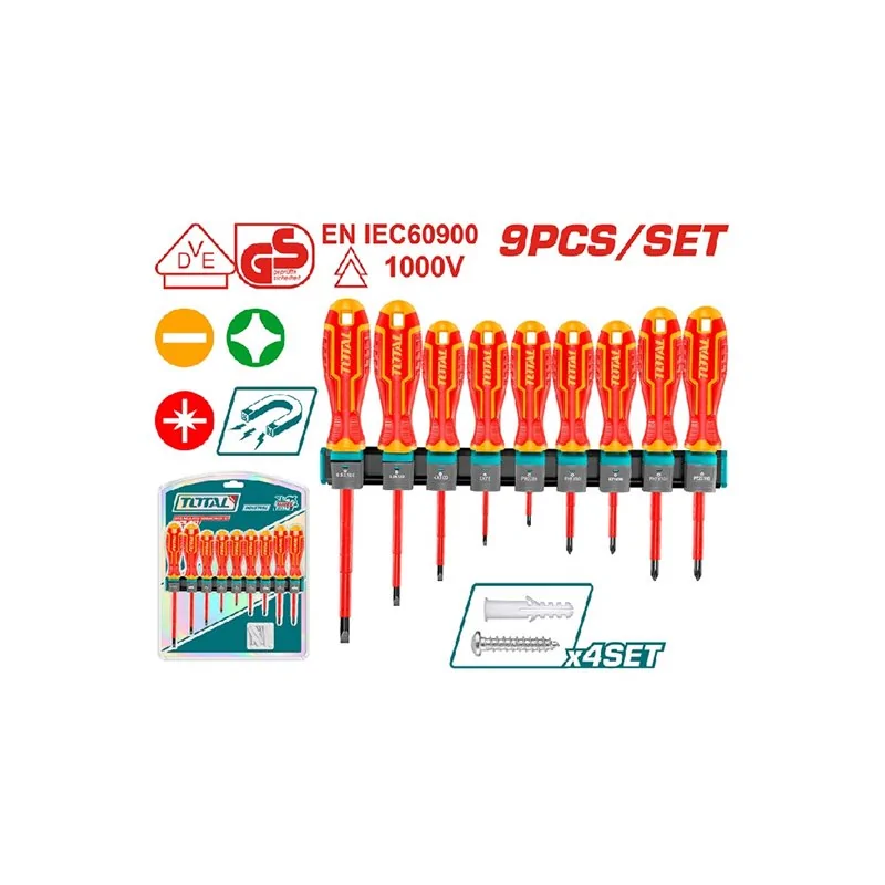 SET CACCIAVITI MAGNETICI ISOLATI PZ 9 TOTAL
