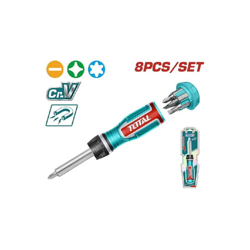 CACCIAVITE MAGNETICO CON 8 BITS CR-V TOTAL