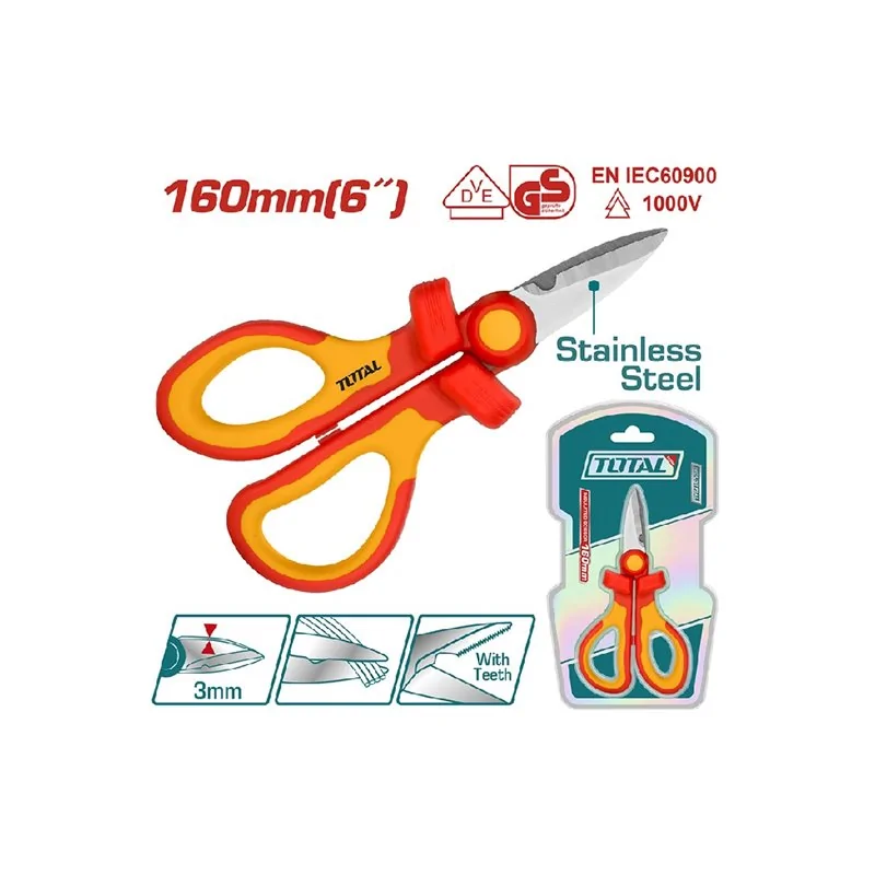 FORBICI ELETTRICISTA ISOLATE MM 160 TOTAL