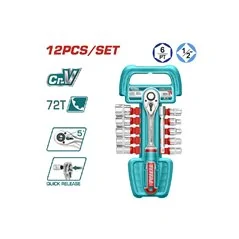 SET CRICCHETTO CON BUSSOLE DA 1/2 PZ 12 CR-V TOTAL