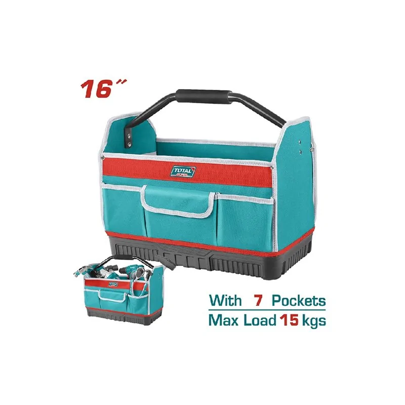 BORSA PORTA ATTREZZI APERTA 7 TASCHE MANICO RIGIDO TOTAL