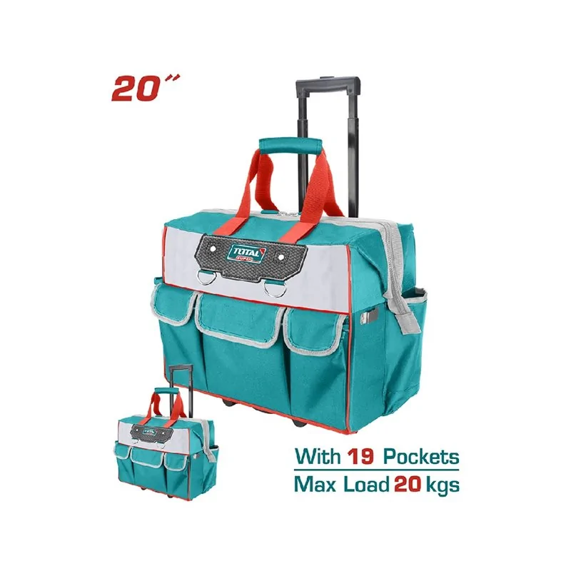 BORSA PORTA ATTREZZI CON RUOTE 19 TASCHE TOTAL
