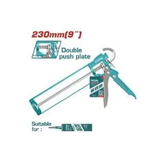 PISTOLA PER SILICONE ALLUMINIO DOPPIA SPINTA TOTAL