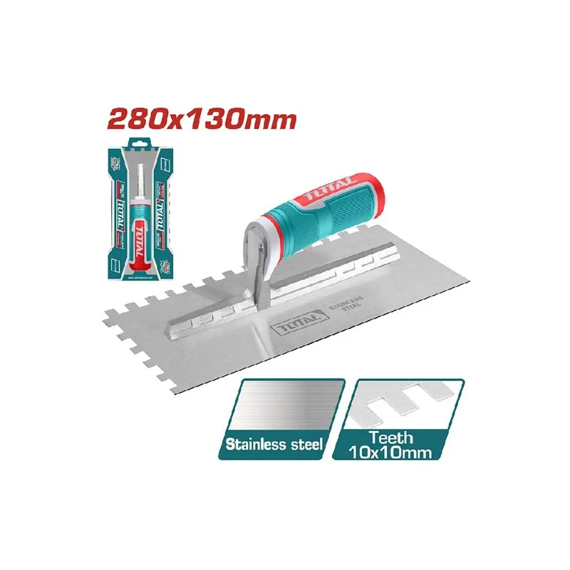 FRATTAZZO DENTATO MANICO FIBRA MM 280X130 TOTAL