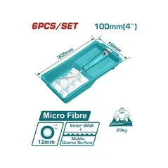 SET 6 RULLI MM 100 CON VASCHETTA TOTAL