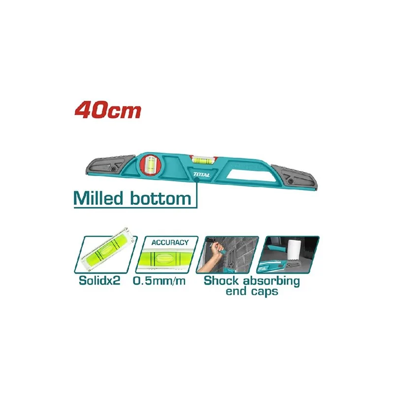 LIVELLA CURVA 2 BOLLE CM 40 TOTAL