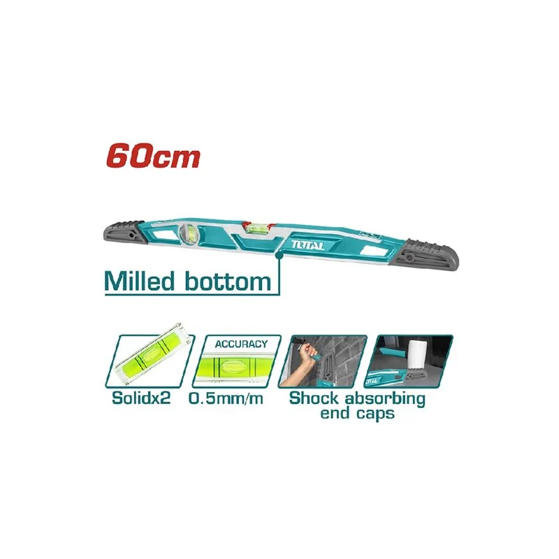 LIVELLA CURVA 2 BOLLE CM 60 TOTAL