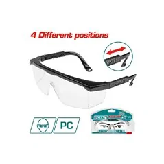OCCHIALI SICUREZZA TRASPARENTI REGOLABILI ASTINE NERE TOTAL