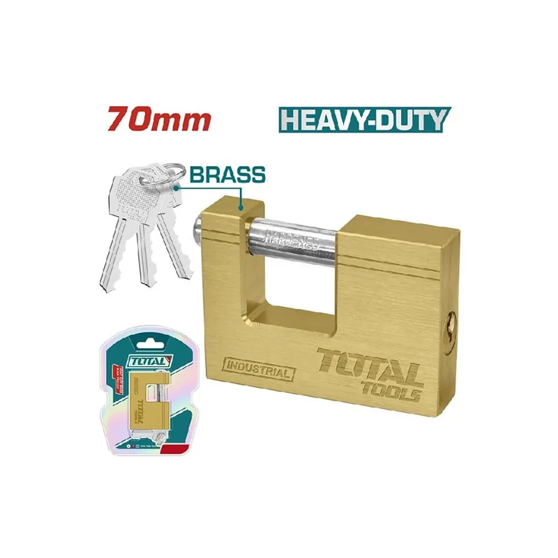 LUCCHETTO SERRANDA OTTONE MM 70 CON 3 CHIAVI TOTAL