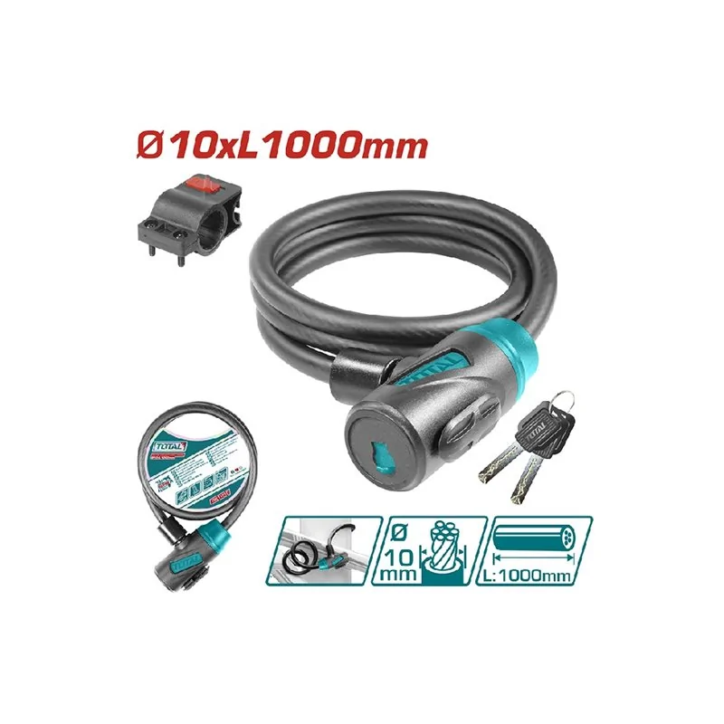 LUCCHETTO PER MOTO/BICI Ø10 MM 1000 TOTAL