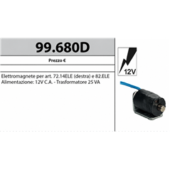 MOTTURA 99.680D ELETTROMAGNETE 12 V PER SERRATURE 82.ELE E 72.14ELE DESTRA
