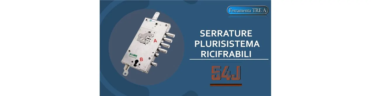Serie 54J serrature plurisistema doppia mappa più cilindro europeo con nucleo ricifrabile Replay