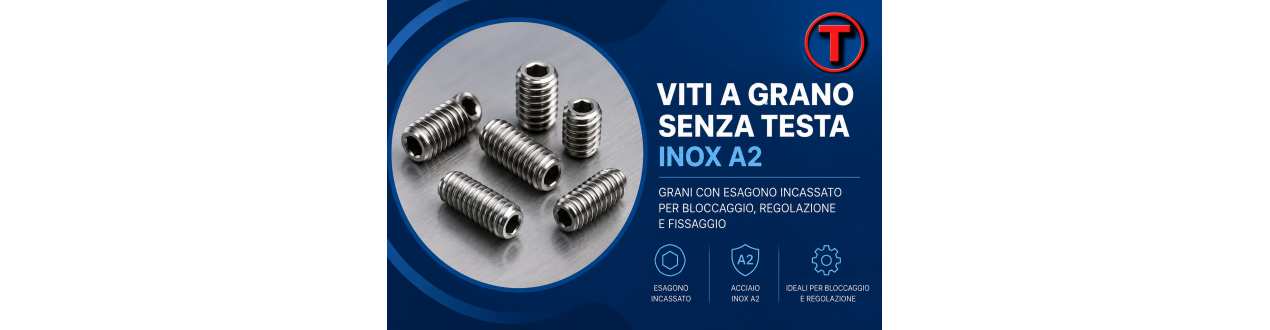 Viti a Grano Senza Testa Inox A2 | Ferramenta Tre A